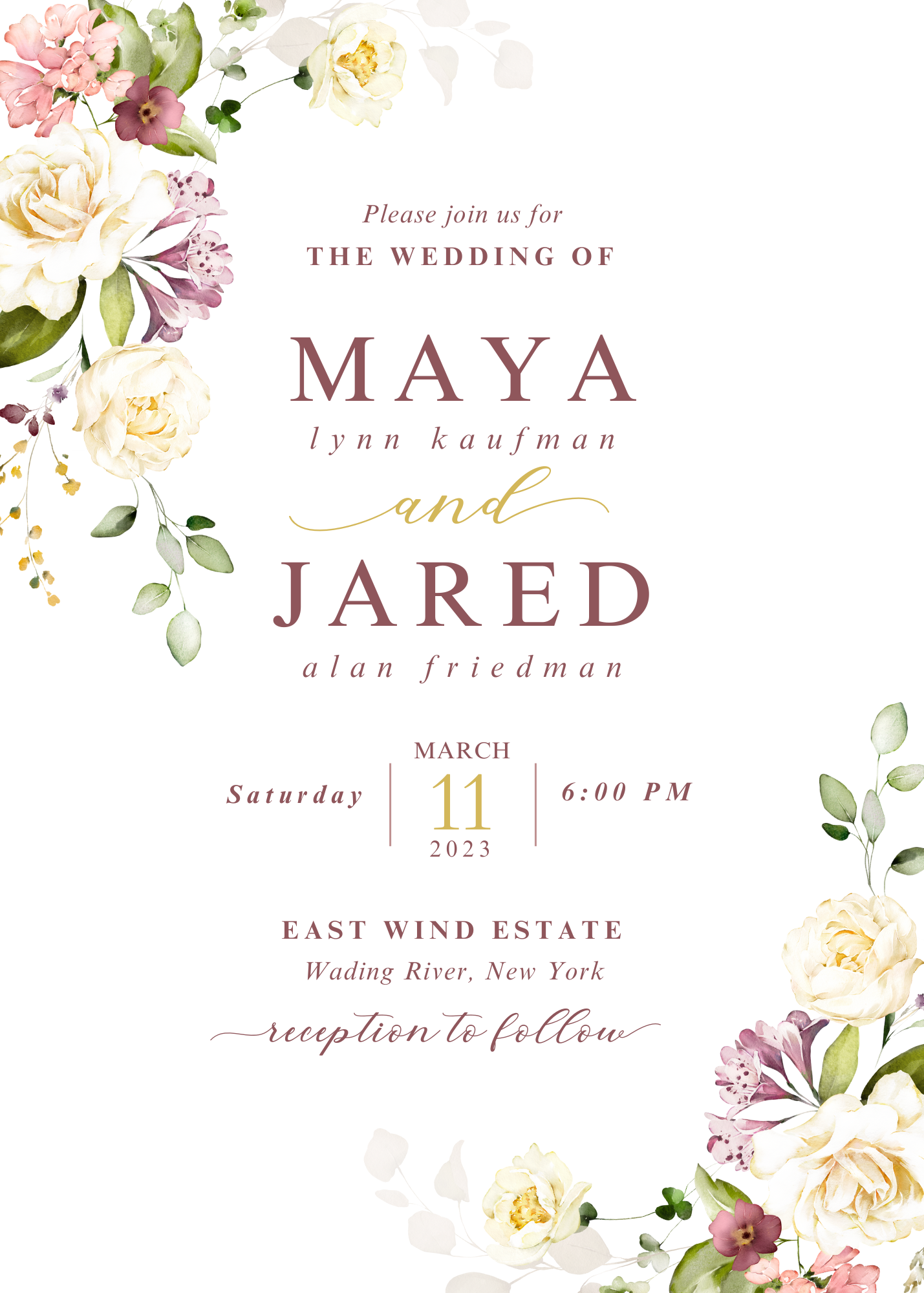 Copy of Flora Wedding Invitation by Tammy Marie Creative
